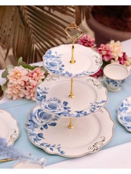 Vigneto - Azure Gold Three Tier Dessert Stand