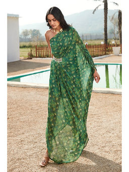 Basanti Kapde aur Koffee - Green Georgette Kaftan