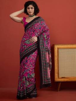 InWeave - Magenta Kalamkari Saree