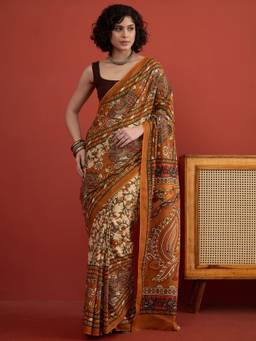 InWeave - Beige Kalamkari Saree