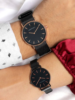 Joker and Witch - Joker & Witch Black Round Dial Kim and Ron Couple Watches - JWCW47