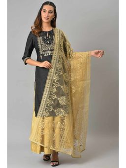 W - Gold Floral Dupatta