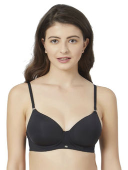 SOIE - Medium Coverage Padded Non-Wired T-Shirt Bra-Black