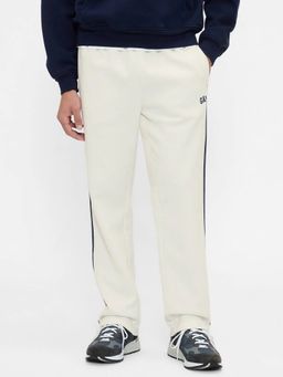 GAP - Men Striped Mid Rise Oversized White Track Pant