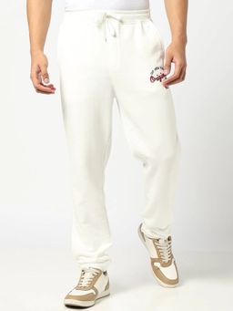GAP - Men Typographic Mid Rise Off White Track Pant