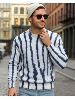 Bewakoof - Men Blue Tie and Dye Oversized Sweater
