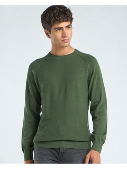 Bewakoof - Men Leaf Green Textured Sweater