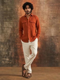 neopalms - Terracotta Dusk Cotton Gauze Rust Shirt