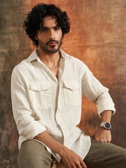 neopalms - Sindh Salt Cotton Gauze Off White Shirt