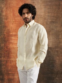 neopalms - Ivory Relic Linen Yellow Shirt