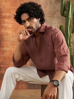 neopalms - Sacred Fig Linen Mauve Shirt