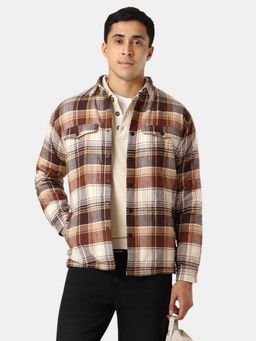 Pepe Jeans - Checked Men Long Sleeves Beige Shirt