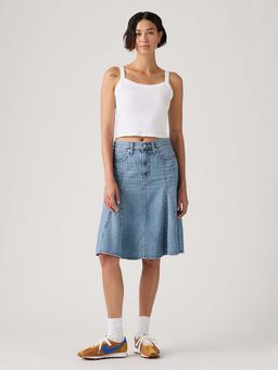 Levi's - Women's Mid Rise Blue Regular Fit Skirt