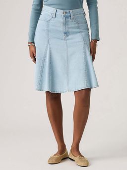 Levi's - Women's Mid Rise Light-Blue Regular Fit Skirt