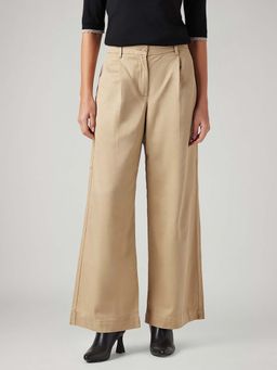 Levi's - Women's Beige Straight Loose Fit Mid Rise Trouser