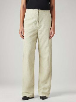 Levi's - Women's Light Green Loose Fit High Rise Linen Trouser