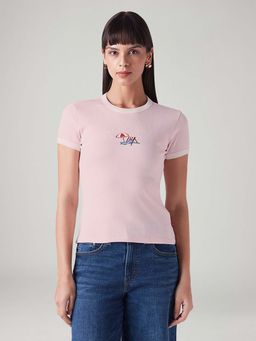 Levi's - Women's Printed Slim Fit Ribbed T-Shirt