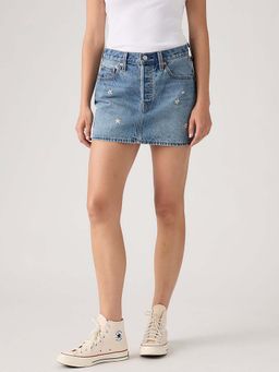 Levi's - Women's Blue Regular Fit Mid Rise Skirt