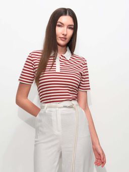 U.S. POLO ASSN. - Striped Textured Polo Shirt