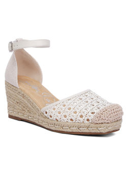London Rag - White Pin Buckle Espradille Wedges
