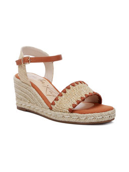 London Rag - Brown Raffia Espadrille Wedges