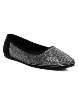 London Rag - Grey Shimmering Rhinestone Ballerinas