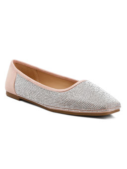 London Rag - Silver Shimmering Rhinestone Ballerinas