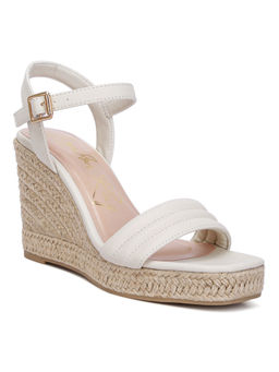 London Rag - Off White Women Espadrille High Wedges