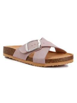 London Rag - Purple Buckle Slip On Sandals