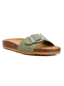 London Rag - Olive Buckle Strap Slip On Sandals