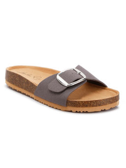 London Rag - Purple Buckle Strap Slip On Sandals