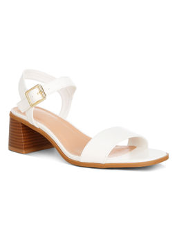 London Rag - White Stacked Heel Sandals