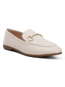London Rag - Off White Horsebit Embellished Loafers