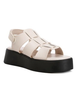 London Rag - Beige Velcro Gladiator Sandals