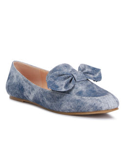 London Rag - Blue Bow Embellished Loafers