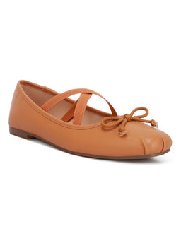 London Rag - Tan Recycled Faux Leather Ballet Ballerinas