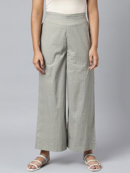 Aurelia - Grey Printed Wide Palazzo