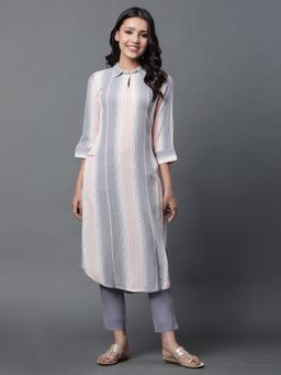 Aurelia - Multi-Colored Dobby Kurta & Pants (Set of 2)