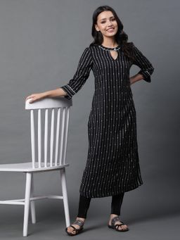 Aurelia - Black Yarn-Dyed Kurta & Jeggings (Set of 2)