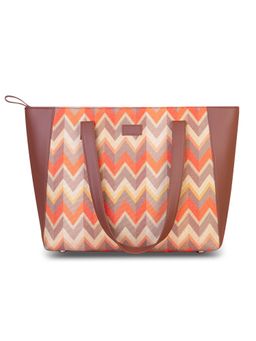 Zouk - Women Handcrafted Multicoloured Side Tote Bag & Handbag for Office and College-Orange