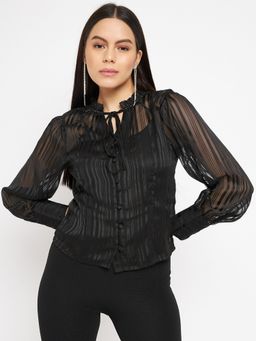 Madame - Black Striped Top