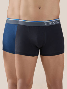 GLOOT - Butter Blend Cotton Trunk with No Itch Elastic and Anti Odour GLI019 Multicolor (Pack of 2)