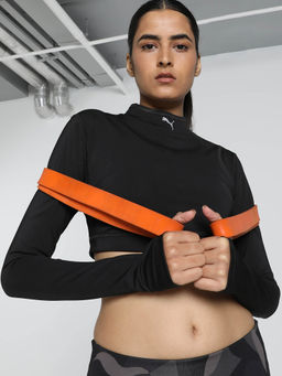 Puma - Modest Long sleeve Women's Black Crop T-Shirt