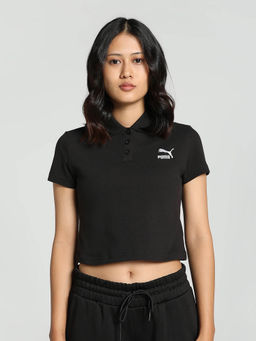 Puma - CLASSICS Baby Women's Black Polo T-Shirt