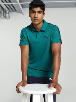 Puma - Raglan Men's Green Polo T-Shirt
