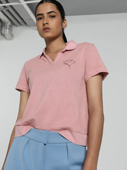 Puma - Classics Graphic Women's Pink Polo T-Shirt