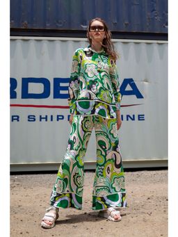 NEOFAA - White Electra Flared Bottom Co-Ord (Set of 2)