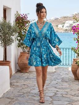 BOHOLYFE - Blue Marielle Blue Lagoon Boho Dress