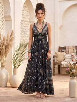 BOHOLYFE - Black Odette Black Mirage Boho Dress