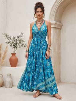 BOHOLYFE - Blue Calista Blue Bohemian Dress